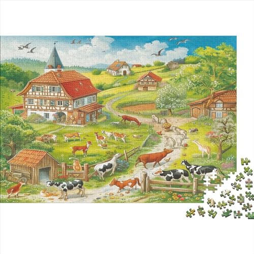 Ranch View Puzzle 500 Teile Erwachsene | Cartoon | 500 Teile Puzzle Für Erwachsene Und Kinder Ab 14 Jahren Holzpuzzle 500pcs (52x38cm) von YUXINYUE