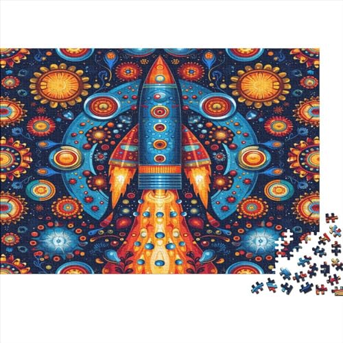 Rocket Puzzle 300 Teile Classic Puzzle DIY Kit Holzspielzeug Unique Gift Home Decor 300pcs (40x28cm) von YUXINYUE