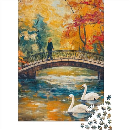 Schwan Puzzle 1000-teilige Schwer Puzzle Spielzeug Pädagogisches Spiel Impossible Herausforderung Spielzeug Für Erwachsene Und Kinder in Bewährter 1000pcs (75x50cm) von YUXINYUE