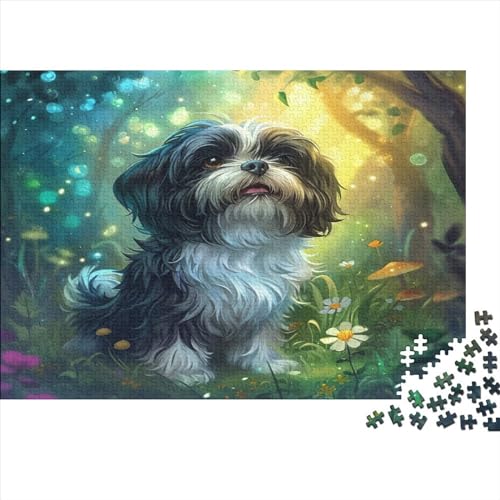 Skye Terrier Puzzle 500 Teile Classic Puzzle DIY Kit Holzspielzeug Unique Gift Home Decor 500pcs (52x38cm) von YUXINYUE