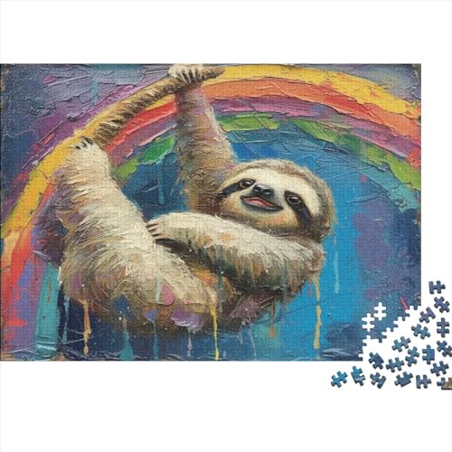 Sloth Puzzle 300 Teile Classic Puzzle DIY Kit Holzspielzeug Unique Gift Home Decor 300pcs (40x28cm) von YUXINYUE