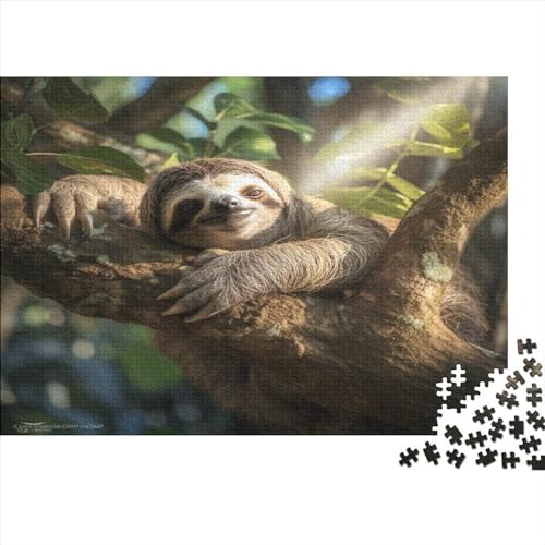 Sloth Puzzle mit 1000 Teilen für Erwachsene, 1000 Teile, Puzzlespiel für Erwachsene und Kinder, Wildtiere, 1000 Stück (75 x 50 cm) von YUXINYUE