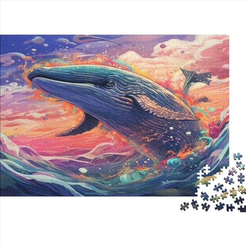Whale – Puzzle 500 Teile Ab 12 Jahren, Buntes Erwachsenenpuzzle Mit Kräftigen Farben, Geschicklichkeitsspiel Für Die Ganze Familie, Schöne Geschenkidee 500pcs (52x38cm) von YUXINYUE