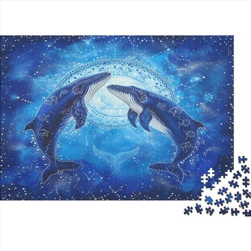 Whale Puzzle 500 Teile Classic Puzzle DIY Kit Holzspielzeug Unique Gift Home Decor 500pcs (52x38cm) von YUXINYUE