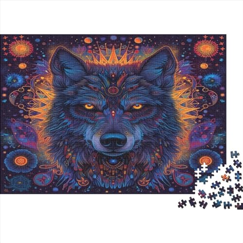 Wolf Art Puzzle 1000 Teile Animal Patterns Classic Puzzle DIY Kit Holzspielzeug Unique Gift Home Decor 1000pcs (75x50cm) von YUXINYUE