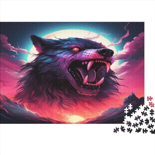Wolf Art Puzzles 1000 Teile Für Erwachsene Animal Patterns Familie Urlaub Puzzle,Puzzle Für Pädagogisches Geschenk Heimdekoration 1000pcs (75x50cm) von YUXINYUE