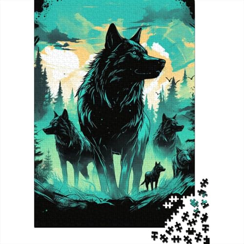 Wolf Puzzle 1000-teilige Schwer Puzzle Spielzeug Pädagogisches Spiel Impossible Herausforderung Spielzeug Für Erwachsene Kinder 1000pcs (75x50cm) von YUXINYUE