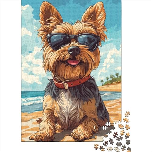 Yorkshire Terrier Puzzles 1000 Teile Schwer Puzzle Spielzeug Lernspiel Impossible Herausforderung Spielzeug Für Erwachsene Kinder 1000pcs (75x50cm) von YUXINYUE