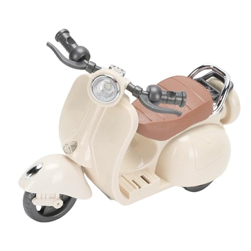 YUYTE Mini Doll Scooter -Fahrzeuge Spielzeug, Elektromutor mit Musiklichtern für Puppen -Action -Figuren Desktop Orament, Dekorzubehör (Beige) von YUYTE