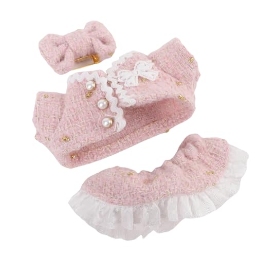 YUYTE Puppenkleidung Outfit Set für 17 cm Puppen, Polyester Top Hosen Bogendekor mit Lebendigen Farben Köstliche Designs (PINK) von YUYTE