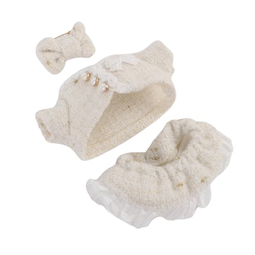 YUYTE Puppenkleidung Outfit Set für 17 cm Puppen, Polyester Top Hosen Bogendekor mit Lebendigen Farben Köstliche Designs (White) von YUYTE