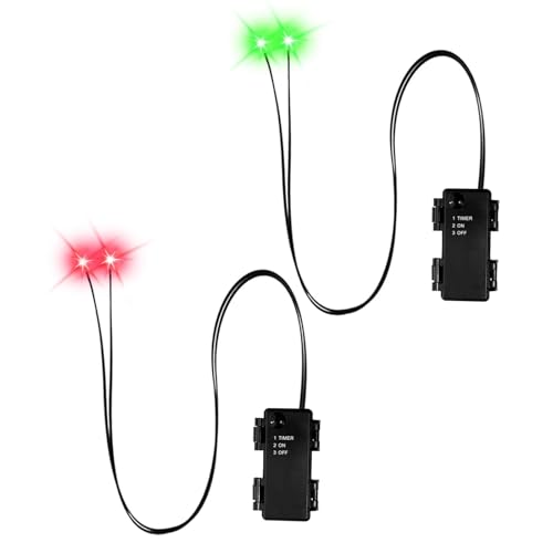 YUYWWAN 2 Stück Halloween LED Leuchtende Augen,LED Augen Dekoration für Halloween Deko Kostüm Cosplay Masken,Totenköpfe (Rot Grün) von YUYWWAN
