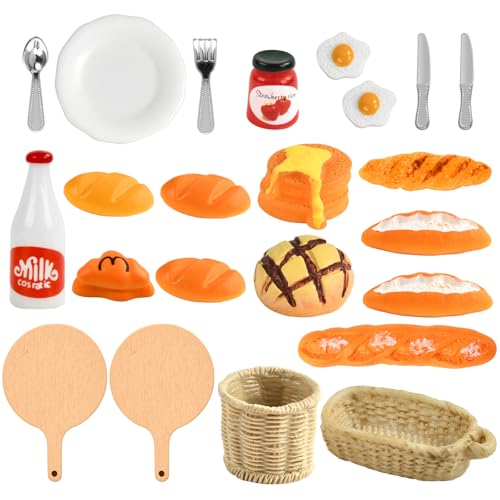 Puppenhaus Zubehör Frühstück, 1/12 Miniatur Lebensmittel 23 Stück Miniatur Zubehör Mini Food Wichtel Essen mit Brot Tafelgeschirr, Miniature Food Teigwaren Puppenhaus Zubehör Küche Puppenhaus Zubehör Frühstück, 1/12 Miniatur Lebensmittel 23 Stück Miniatur Zubehör Mini Food Wichtel Essen mit Brot Tafelgeschirr, Miniature Food Teigwaren Puppenhaus Zubehör Küche von YUYWWAN