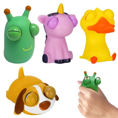 YUZHEDM Popping Out Eyes Squeeze Toys, 3 Stück Squishy Squeeze Spielzeug, Pflanzliches Insekten Squeeze Spielzeug, Funny Grass Worm Pinch Toy für Erwachsene und Kinder von YUZHEDM