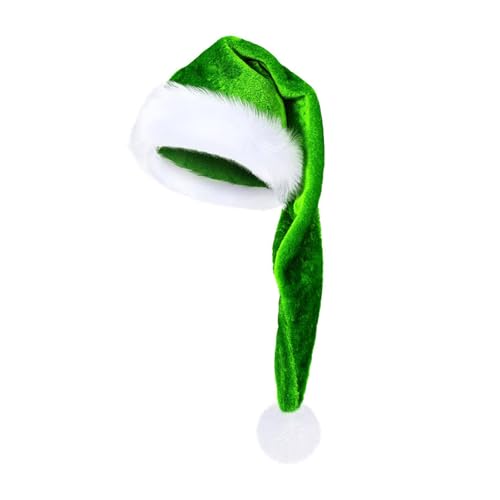 YUZIMEI Weihnachtsmannmütze, animierte bequeme Haltbarkeit, Plüsch, Neuheit Hut für Weihnachten und Neujahr - Grün - 120 YUZIMEI Weihnachtsmannmütze, animierte bequeme Haltbarkeit, Plüsch, Neuheit Hut für Weihnachten und Neujahr - Grün - 120 von YUZIMEI