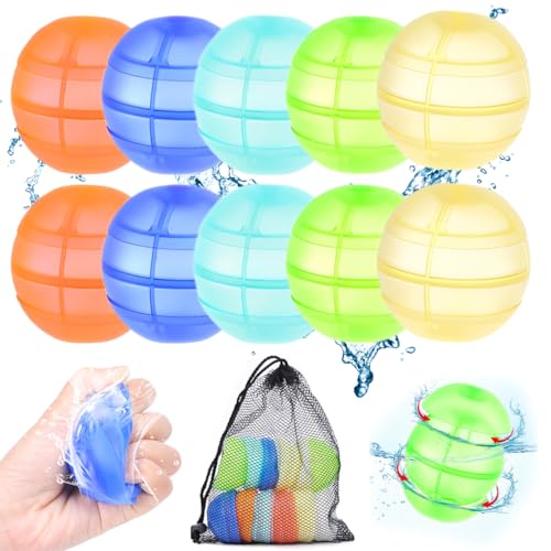 YUZNA 10 PCS Neues Upgrade-schnelles Befüllen mit Wasser,Wasserbomben Wiederverwendbar, Silikon Wasserbomben Wasserballons Wiederverwendbar, Reusable Water Balloons, Befüllbare Wasserbomben Mehrweg YUZNA 10 PCS Neues Upgrade-schnelles Befüllen mit Wasser,Wasserbomben Wiederverwendbar, Silikon Wasserbomben Wasserballons Wiederverwendbar, Reusable Water Balloons, Befüllbare Wasserbomben Mehrweg von YUZNA