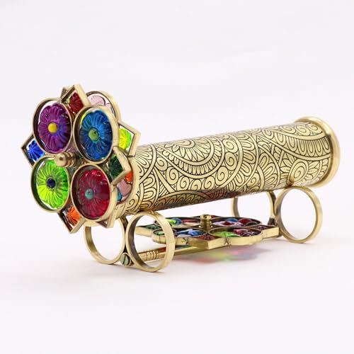 YVCrafts Handgefertigtes Kaleidoskop aus geätztem Messing mit austauschbarem Rad und Messing-Präsentationsständer - Sentimentales Geschenk für besondere Anlässe YVCrafts Handgefertigtes Kaleidoskop aus geätztem Messing mit austauschbarem Rad und Messing-Präsentationsständer - Sentimentales Geschenk für besondere Anlässe von YVCrafts