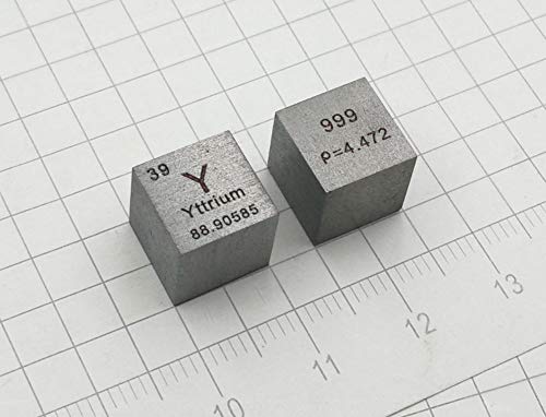 YVZOTCK 10mm Yttriumwürfel, Y?99.9% reines Metall Yttriumwürfel-chemische Element-Sammlung Hand Made DIY Hobbies Crafts Display von YVZOTCK