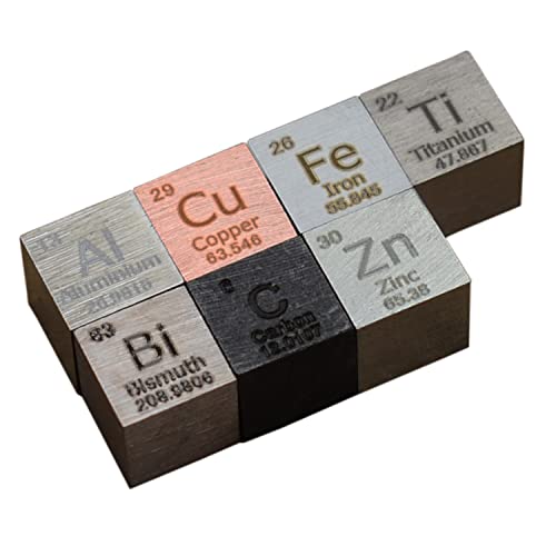 7-teiliges Metallelement-Set, 10 mm, Kupfer, Carbon, Eisen, Zink, Titan, Aluminium, Bismut, Metall, Cubest Dichte-Würfel, bis zu 99,99 % rein, für Sammlungen, Heimwerker 7-teiliges Metallelement-Set, 10 mm, Kupfer, Carbon, Eisen, Zink, Titan, Aluminium, Bismut, Metall, Cubest Dichte-Würfel, bis zu 99,99 % rein, für Sammlungen, Heimwerker von YVZOTCK