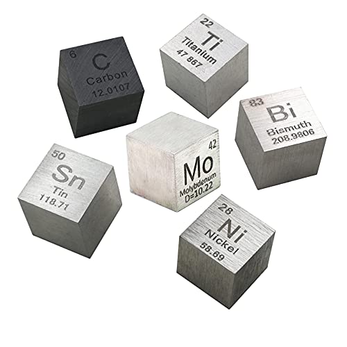 Metallwürfel aus Kohlenstoff,Molybdän,Wismut,Zinn,Titan, Nickel Metall 10mm,Dichte Würfel 99.96% Hohe Reinheit Element Sammlung von YVZOTCK