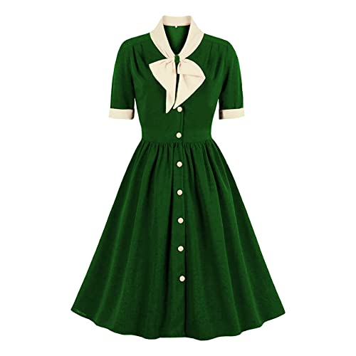 Halloween Kostü M Damenkleid im französischen Stil, mit Schleife, Detail, schlankmachendes Farbblock Design, elegantes kleines Schwarzes Yumeko Jabami Cosplay Kostüm Kompletter Satz ( Green, XXL) von YWBleked