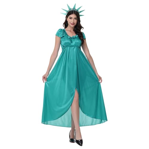 Halloween Kostü M Elegantes Cosplay Kleid, Kostüm für Halloween Party, Rollenspiele, formelle Abendgarderobe für Damen Fallout Cosplay Kostüm (Mint Green, XL) von YWBleked