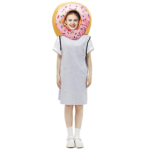 Halloween Kostüm Süßes Donut Stirnband für Halloween Party, Cosplay, Bühnenkostüm, lustiges Essen Outfit Japanische Tartan Plissierte Schuluniform Cosplay Kostüme (M) von YWBleked