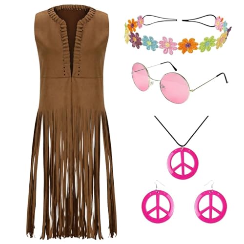 Halloween Kostüm für Damen 5PC Sets Frauen Herbst Winter Ethnische Ärmellose Quasten Fransen Weste Strickjacke Weste Stirnband Brille Ohrringe Yumeko Jabami Cosplay Kostüm Kompletter Satz ( Khaki, M) Halloween Kostüm für Damen 5PC Sets Frauen Herbst Winter Ethnische Ärmellose Quasten Fransen Weste Strickjacke Weste Stirnband Brille Ohrringe Yumeko Jabami Cosplay Kostüm Kompletter Satz ( Khaki, M) von YWBleked