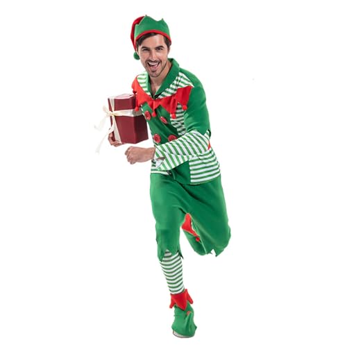 Halloween Kostüme Ritter Kostüme 2024 Neues Weihnachtskostüm für Herren, gestreiftes Weihnachtsset, inklusive Hut, Oberteil, Gürtel, Hose, Schuhen, Schuhüberzügen Feenkostüm Für Frauen (Dark Green, M) Halloween Kostüme Ritter Kostüme 2024 Neues Weihnachtskostüm für Herren, gestreiftes Weihnachtsset, inklusive Hut, Oberteil, Gürtel, Hose, Schuhen, Schuhüberzügen Feenkostüm Für Frauen (Dark Green, M) von YWBleked