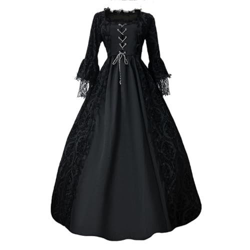 Halloween Kostüme Ritter Kostüme Elegantes Cosplay Kostüm im Gothic Stil, Spitzenkleid für Bühnenauftritte, formelle Veranstaltungen und Nachstellungen Seemann Saturn Cosplay Kostüm ( Black, S) von YWBleked