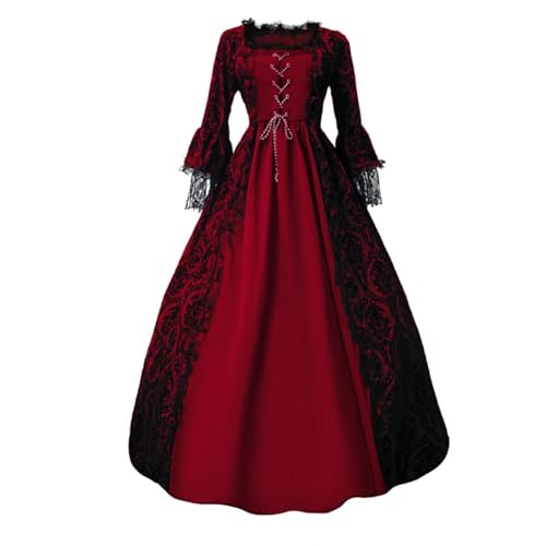 Halloween Kostüme Ritter Kostüme Elegantes Cosplay Kostüm im Gothic Stil, Spitzenkleid für Bühnenauftritte, formelle Veranstaltungen und Nachstellungen Seemann Saturn Cosplay Kostüm ( Red, XL) von YWBleked