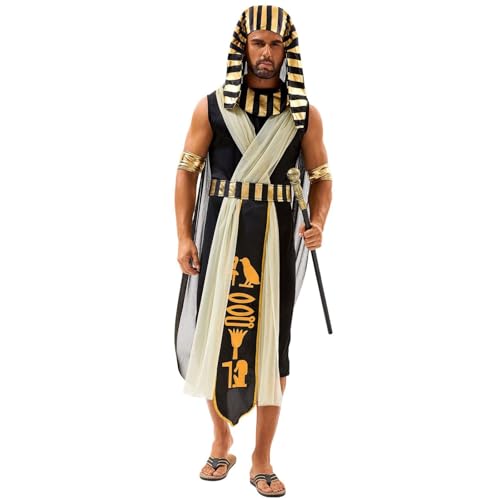 Halloween Kostum Herren Griechisches Kostüm für Cosplay, Halloween Party, antikes Hofkleid, Elegantes historisches Outfit Mandalorianisches Helm Cosplay Kostüm (Yellow, L) von YWBleked