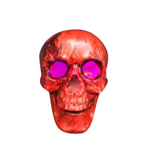 Halloween Masken Horror„ Spukspektakuläres Halloween: Mit realistischen, im Dunkeln leuchtenden -Requisiten für Erwachsene“ „ Erschreckend gruselig: Schaurige Skelette für Erwachsene (Red,16x12x19) von YWBleked