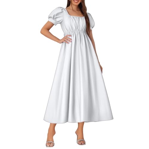 Piratenkostüm Damen Mittelalterliches Kleid mit hoher Taille, Cosplay Kostüm für Damen, elegantes Teekleid, perfekt für Festivals und Aufführungen, lockeres Design Eisenspinne Kostüm ( White, XL) von YWBleked
