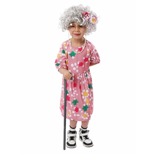 YWBleked 70er Jahre Outfit Damen Cosplay Kostüm Großeltern Outfit für Kinder Rollenspiel Schultag Aufführung Welttag des Buches Partykleid Halloween Bühnenshow Cat Noir Cosplay Kostüm Für Frauen (XL) von YWBleked