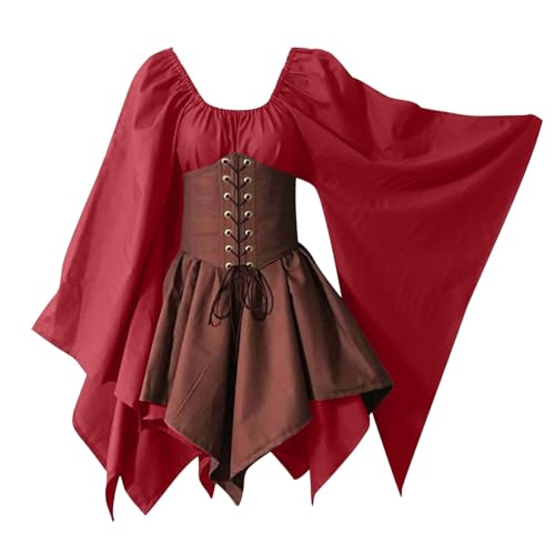 YWBleked 70er Jahre Outfit Damen Großes Halloween Kostüm, Retro COS Make up Party Performance Kostüm Sanji Cosplay (Red, XXL) von YWBleked