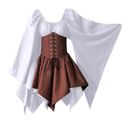 YWBleked 70er Jahre Outfit Damen Großes Halloween Kostüm, Retro COS Make up Party Performance Kostüm Sanji Cosplay (White, XL) von YWBleked