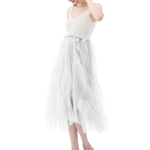 YWBleked Damen Halloween Kostüm Damen Strandurlaub Strickkleid mit Rüschen Netzstoff Aizawa Cosplay Kostüm (White, One Size) von YWBleked