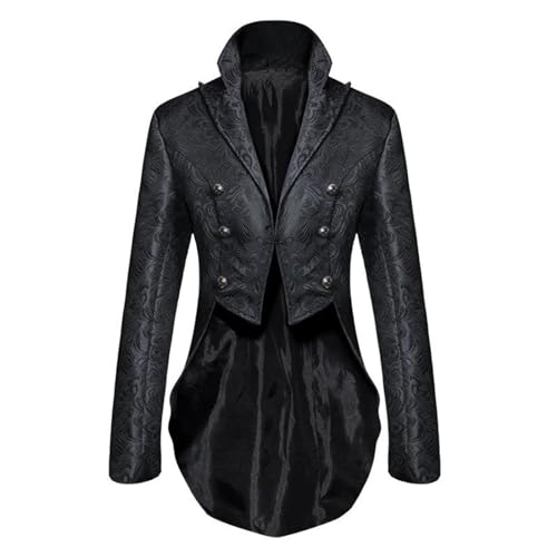 YWBleked Damen Halloween Kostüm Herrenanzug, Bankett, Nachtclub, Show, Jacquard, modisches Design, Herrenmantel Hoodie-Kostüm-Cosplay (Black, XXXL) von YWBleked