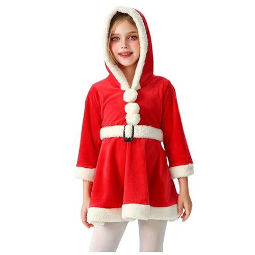 YWBleked Goth i c Kleid Damen Weihnachten Kinder Fawn Kleid Rot Weihnachten Kinder Sternenfeuer Cosplay Kostüm (Red, 120) von YWBleked