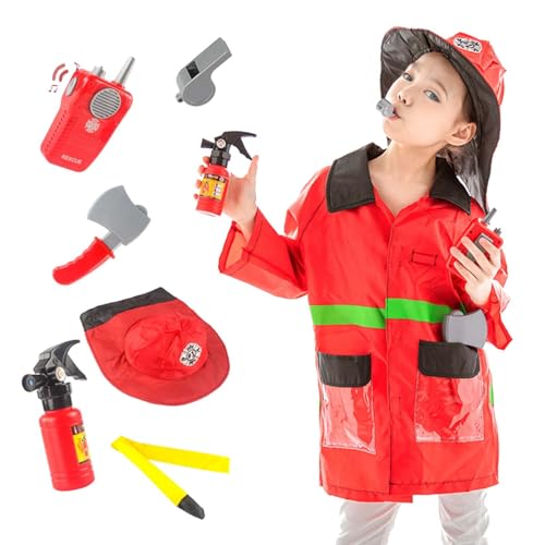 YWBleked Goth i c Kleidung Damen Schnürkleid Feuerwehrmann Kostüm für Kinder Chef Cosplay Rollenspiel Spielzeug Zubehör Cosplay Frauen Anime Kostüm (Watermelon Red, One Size) von YWBleked