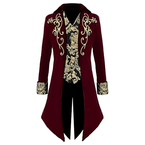 YWBleked Halloween Costume Damen Smokingjacke Gothic Abendkleid Stil Kleidung Höllenmädchen Cosplay Kostüm (Red, XL) von YWBleked