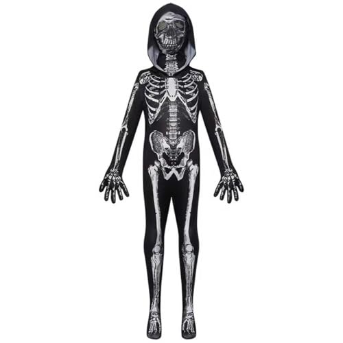 YWBleked Halloween Costumes Halloween Kostüm Skelett Make-Up Kostüm Engen Cos Erwachsene Kinder Männlich Und Weiblich Tokio Ghul Cosplay (Black, 100) von YWBleked