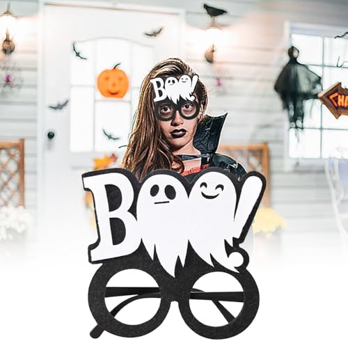 YWBleked Halloween Deko Set Outdoor Halloween Kinderbrille Party Plastik Partybrille Glitzernde Brille Fotos Booth Requisiten Garten Deko Großer Weidenkranz (C, 13x13cm) von YWBleked