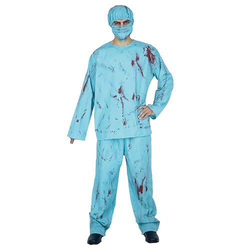 YWBleked Halloween Herren Halloween Kostüm für Herren, Chirurgen Set für Bühnenauftritte, Cosplay und Maskenpartys Kostüm Frauen Plus Größe Cosplay Outfit (Light Blue, L) von YWBleked