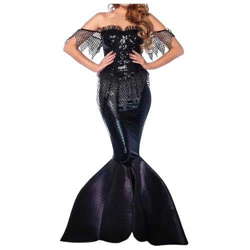 YWBleked Halloween Herren Kostüm Halloween Hexenkostüm Cosplay Bühnenkleid Abendkleid Brustwickelkleid für Erwachsene Anime Cosplay Für Herrenkostüm (Black, M) von YWBleked