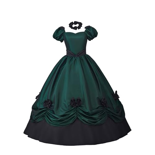 YWBleked Halloween Herren Mid Europäische Spitze Patchwork Retro Stil Große Ausgestellte Ärmel Kleid Performance Kleidung Cosplay Kimono Kostüm (Green, M) von YWBleked