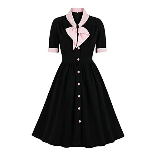 YWBleked Halloween Kostü M Damenkleid im französischen Stil, mit Schleife, Detail, schlankmachendes Farbblock Design, Elegantes kleines Schwarzes Yumeko Jabami Cosplay Kostüm Kompletter Satz (M) von YWBleked