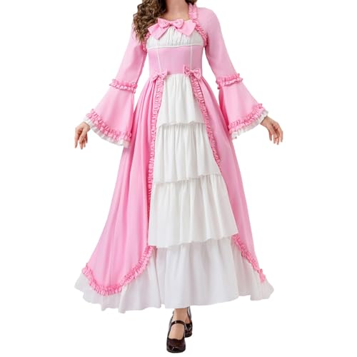 YWBleked Halloween Kostü M Mittelalterliches Cosplay-Kleid für Frauen, elegantes Hofkleid für Halloween Todoroki Cosplay Kostüm Kinder (L) von YWBleked