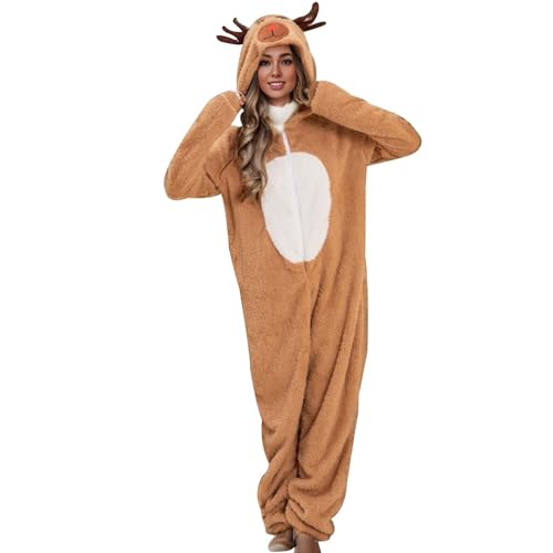YWBleked Halloween Kostüm Erwachsene Weihnachts Rentier Performance Kostüm für Damen, Cosplay Outfit Himiko Toga Cosplay (Khaki, M) von YWBleked